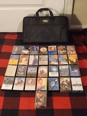 L.L. Bean Black Soft Carry Case W/ 29 Cassettes